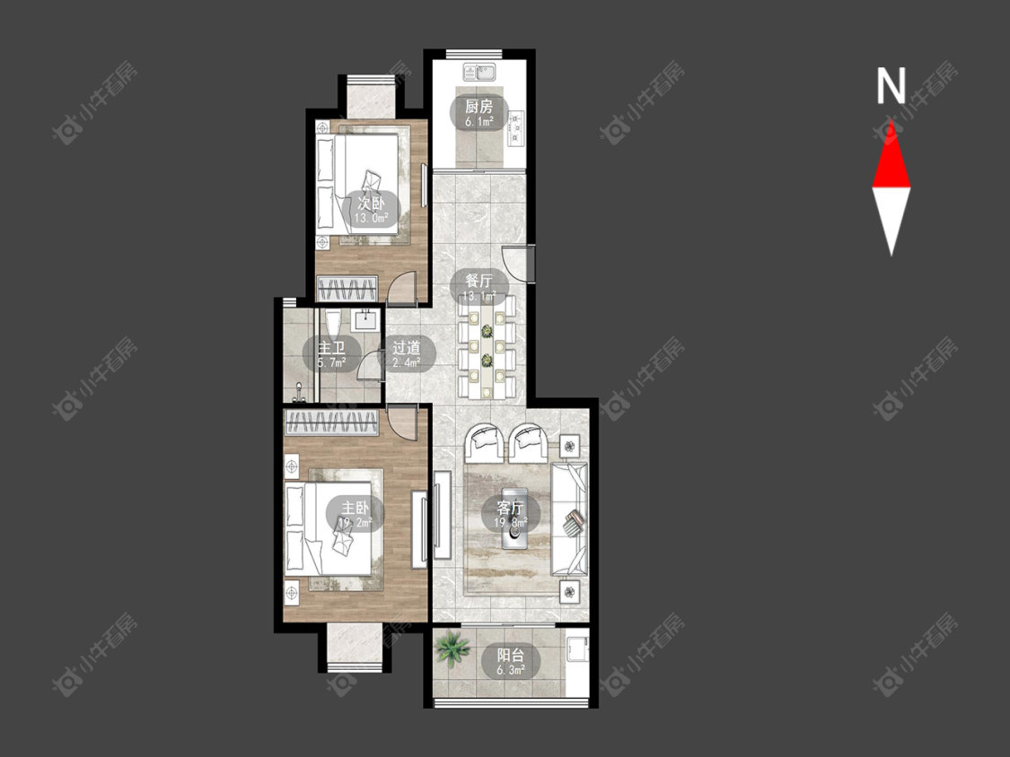 常州太湖明珠苑南苑在售二手房源户型图_小牛看房