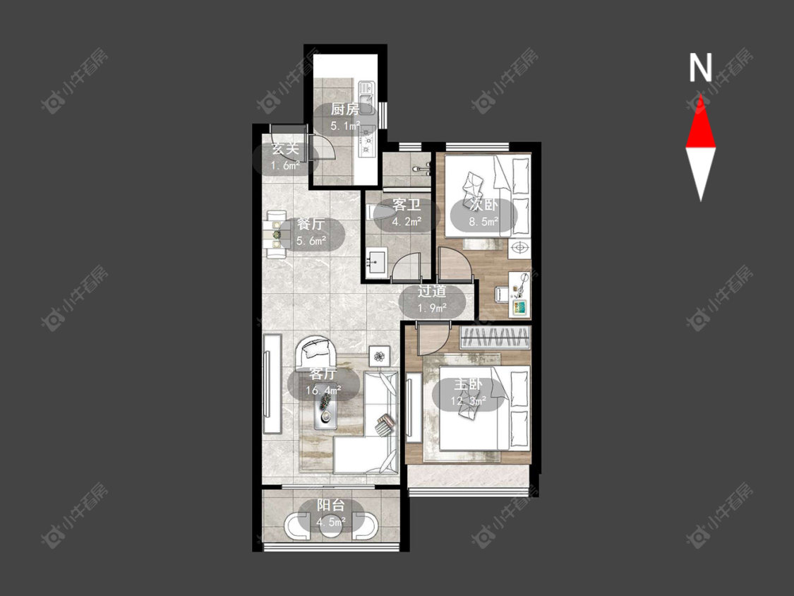 常州百兴华府二期在售二手房源户型图_小牛看房