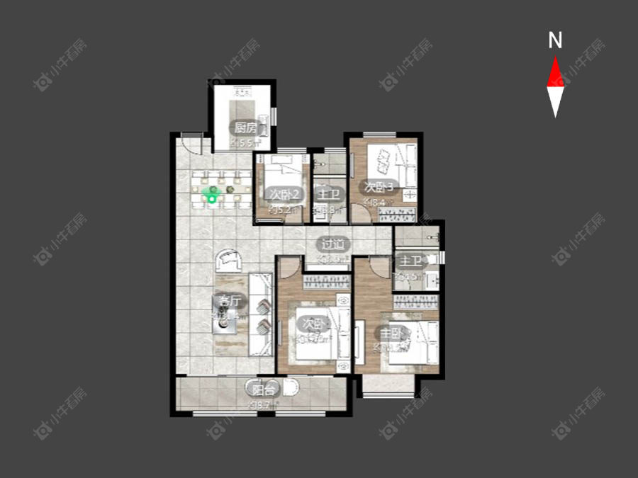 常州新城金樾在售二手房源户型图_小牛看房