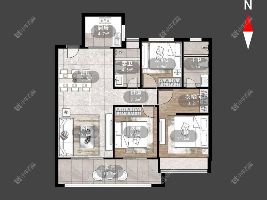 常州中海云樾里在租房源户型图_小牛看房