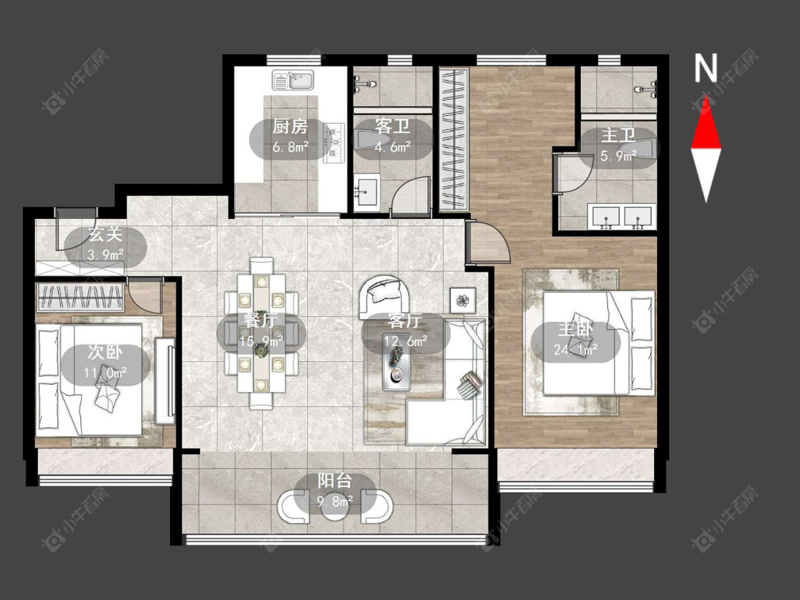 碧桂园新月时光房源户型图 常州碧桂园新月时光在售二手房源户型图_小牛看房