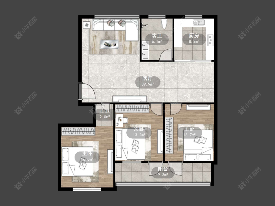丹阳东南新城在售二手房源户型图_小牛看房