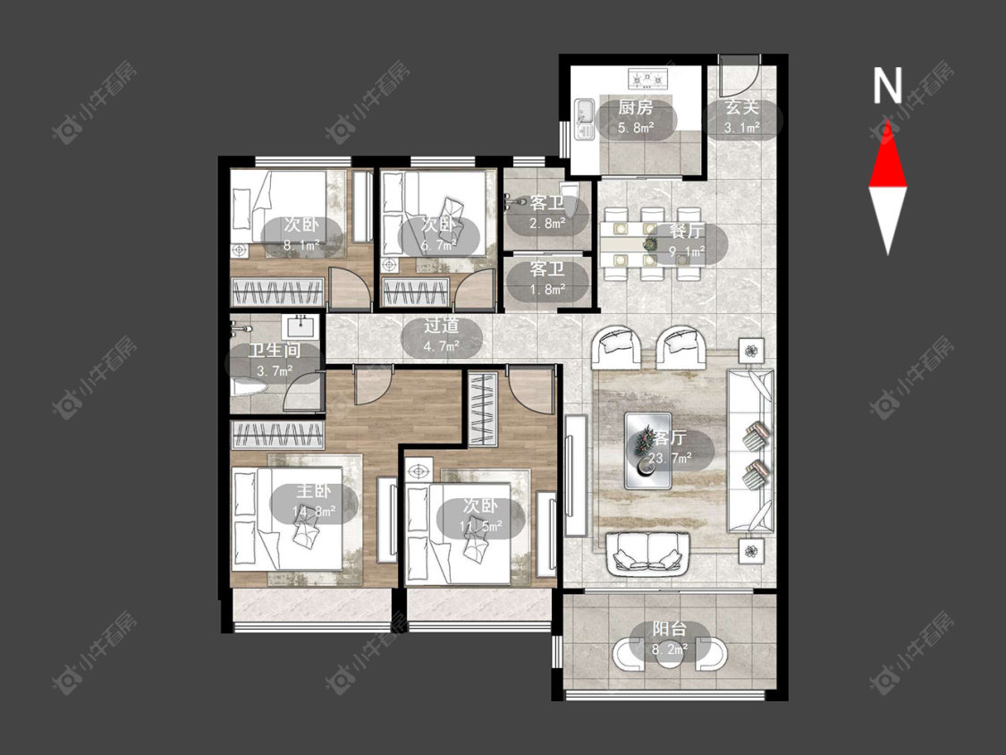 常州碧桂园浅水湾在售二手房源户型图_小牛看房