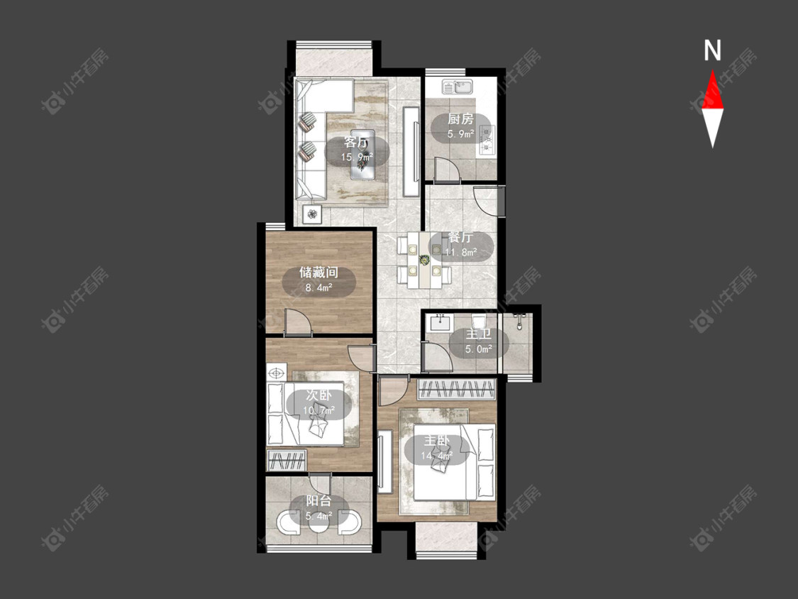 常州香江华廷花园在售二手房源户型图_小牛看房