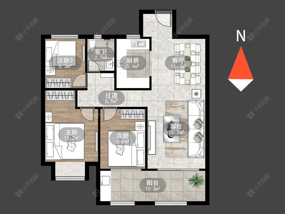 常发珑玥房源户型图 常州常发珑玥在售二手房源户型图_小牛看房
