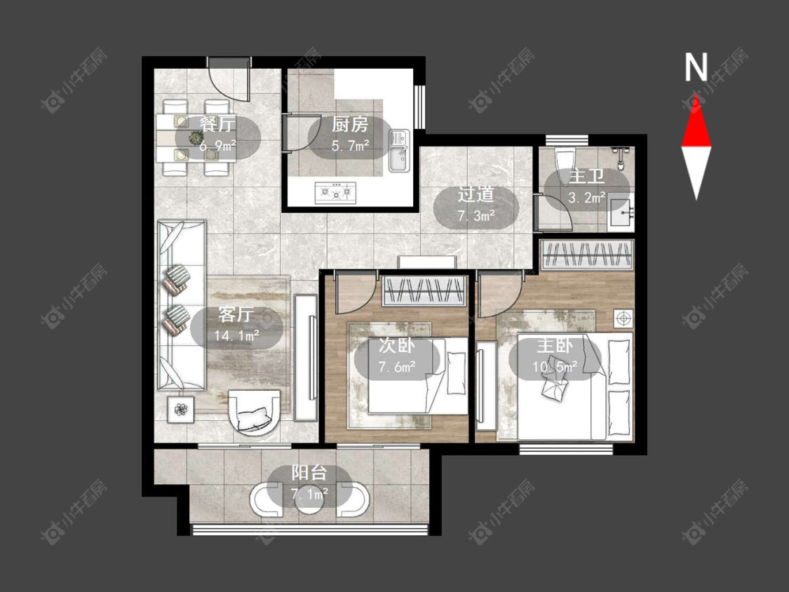 常州观湖名轩在售二手房源户型图_小牛看房