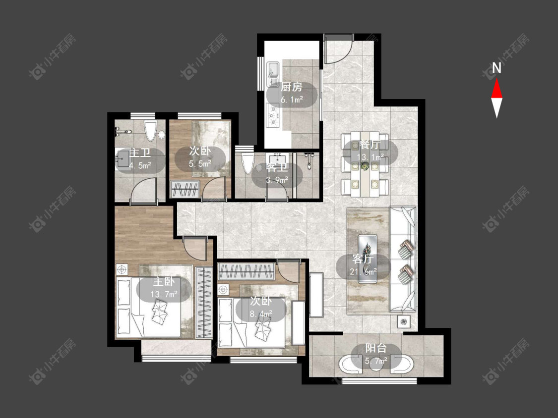 融创滨湖御园房源户型图 常州融创滨湖御园在售二手房源户型图_小牛看房