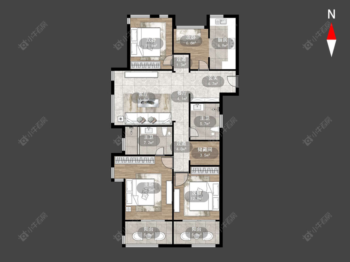 常州申达林与城在售二手房源户型图_小牛看房