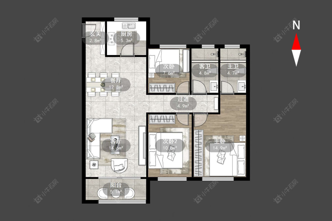 常州中梁首府壹号在售二手房源户型图_小牛看房