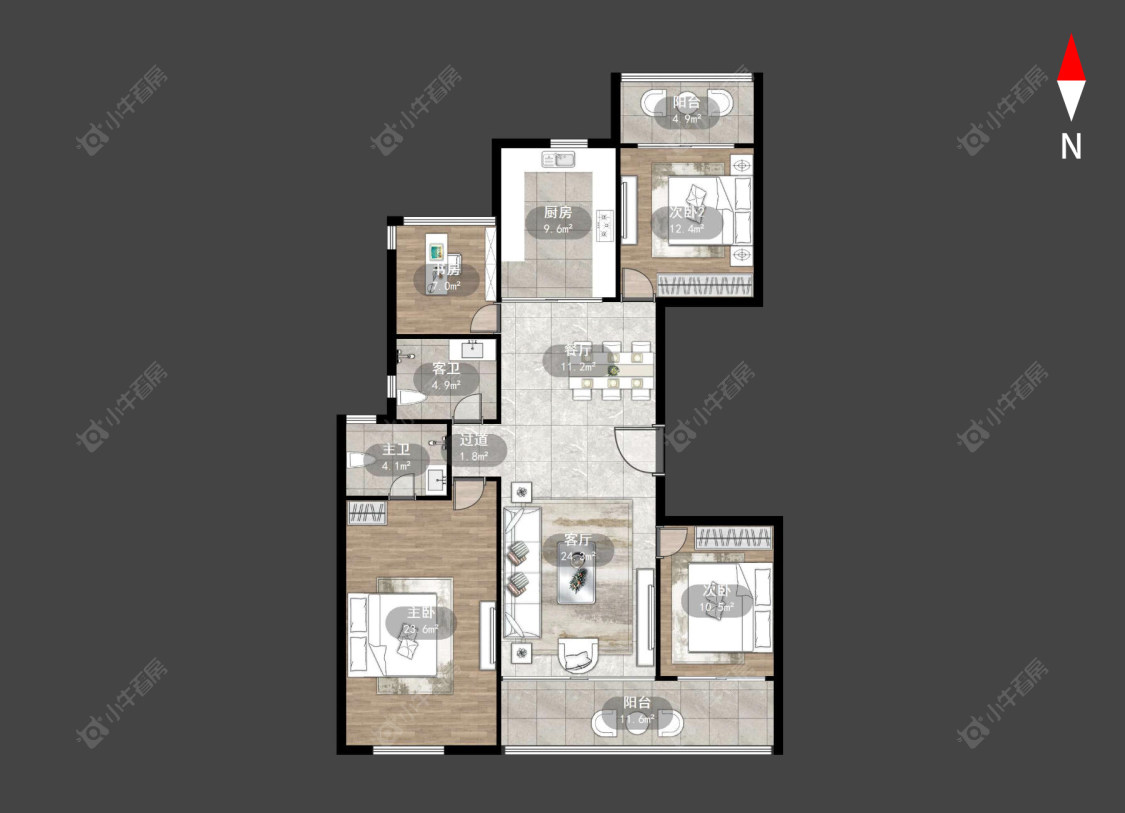 九洲新世界君玺房源户型图 常州九洲新世界君玺在售二手房源户型图_小牛看房