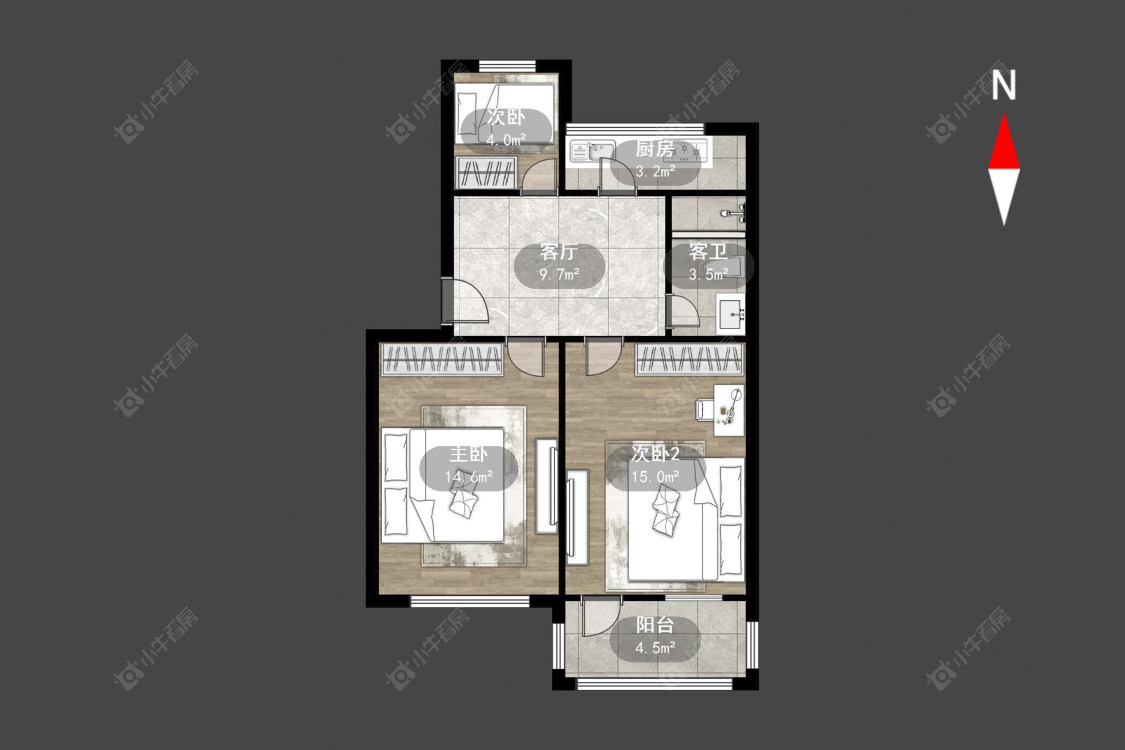 常州北建新村在售二手房源户型图_小牛看房