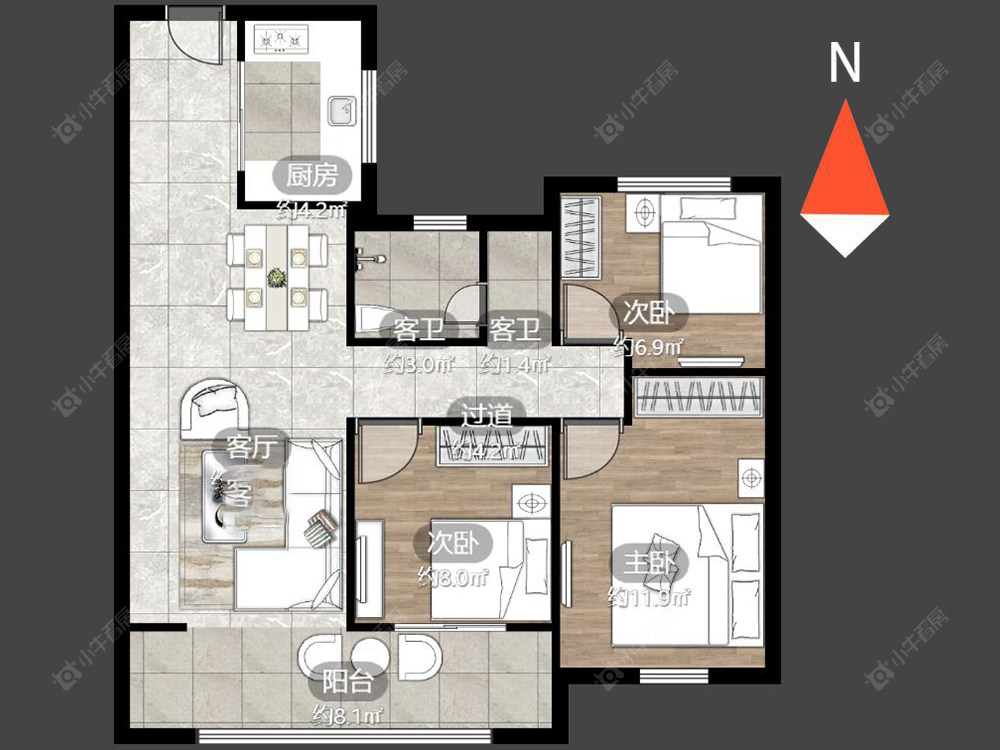 常州新城都荟在售二手房源户型图_小牛看房