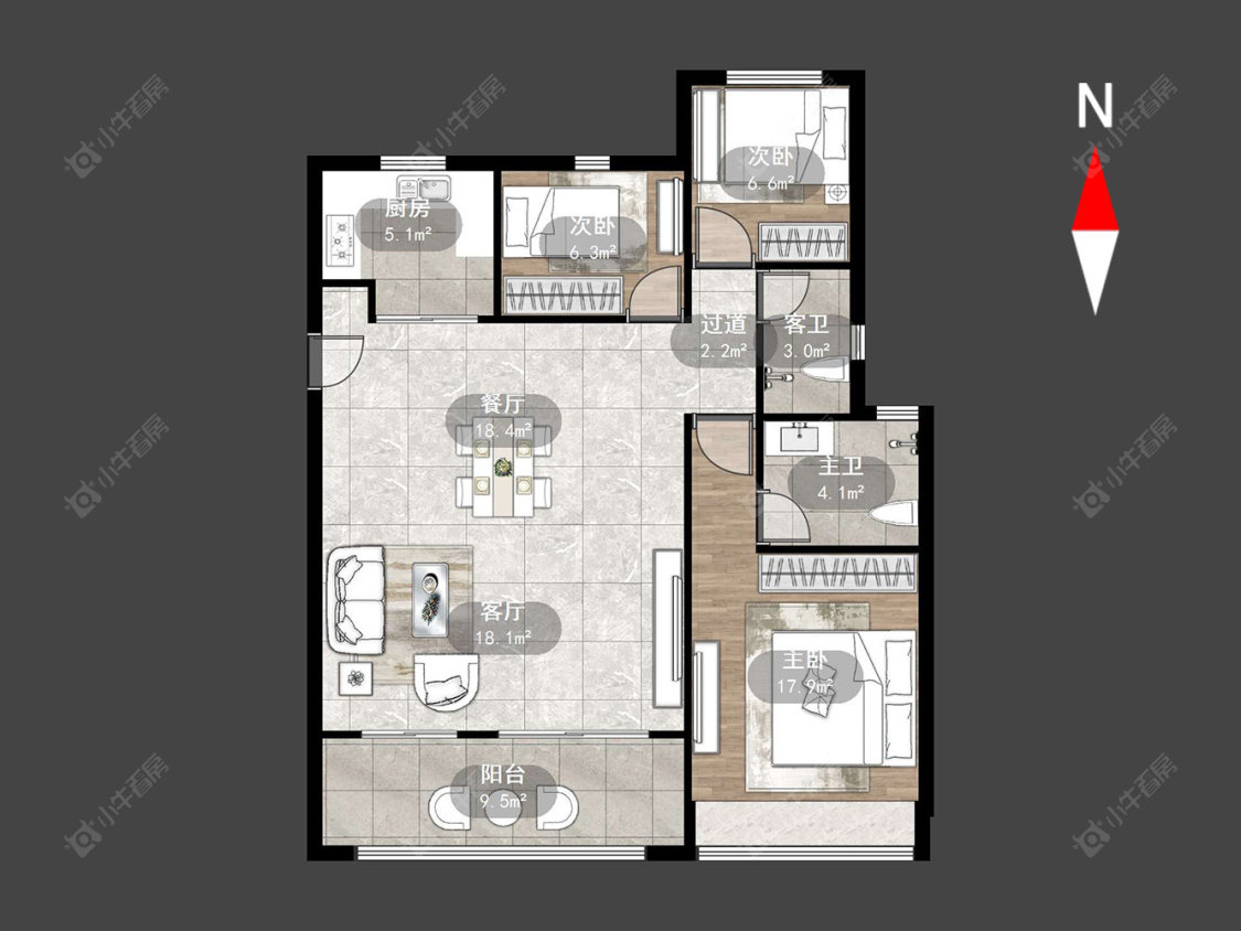 常州雅居乐湖光映月在售二手房源户型图_小牛看房