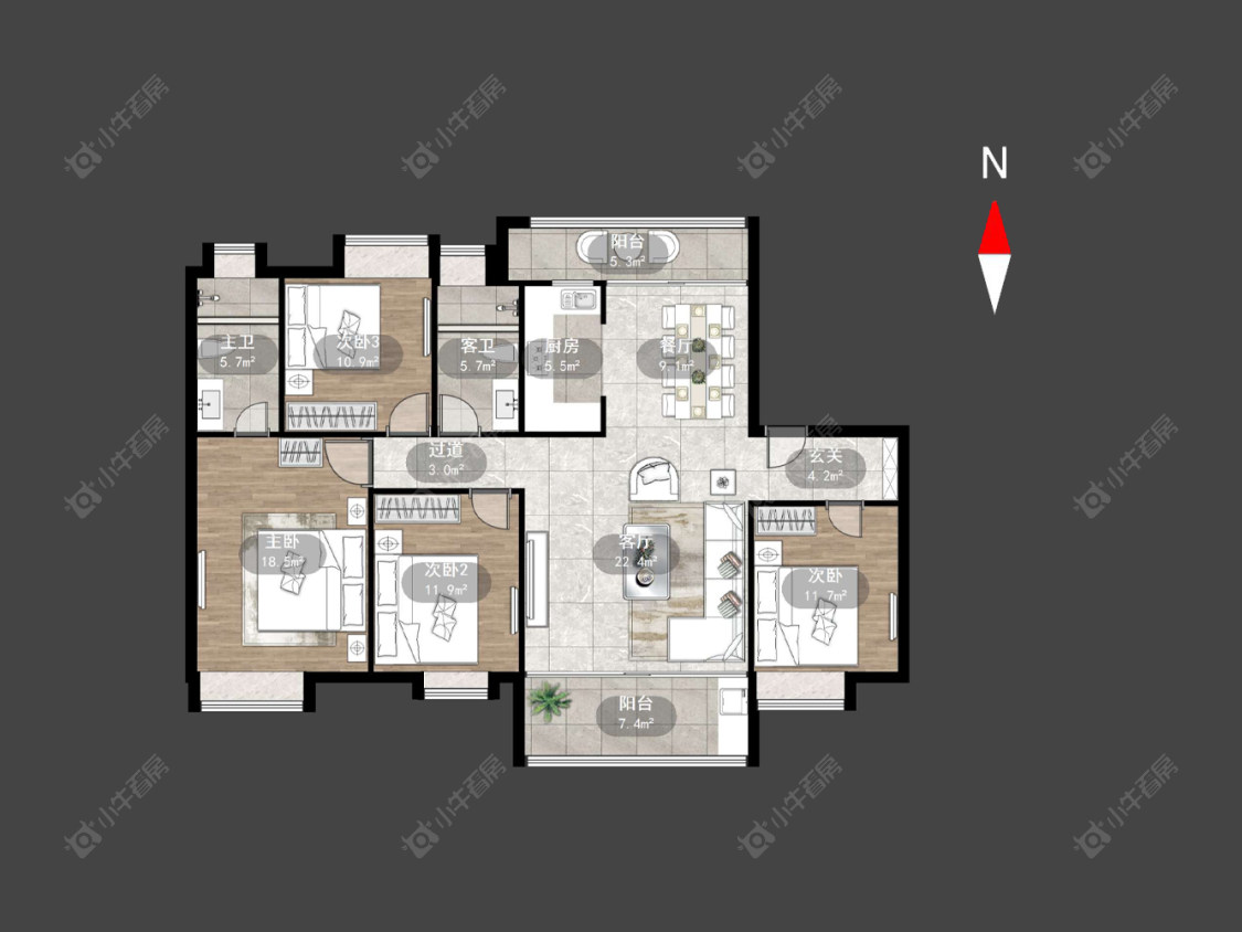 常州碧桂园华星·世纪学府在售二手房源户型图_小牛看房