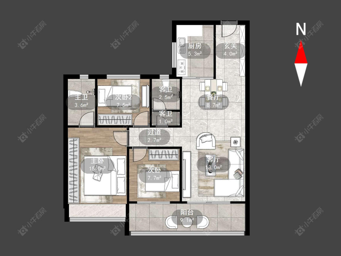 常州碧桂园碧玥和鸣在售二手房源户型图_小牛看房