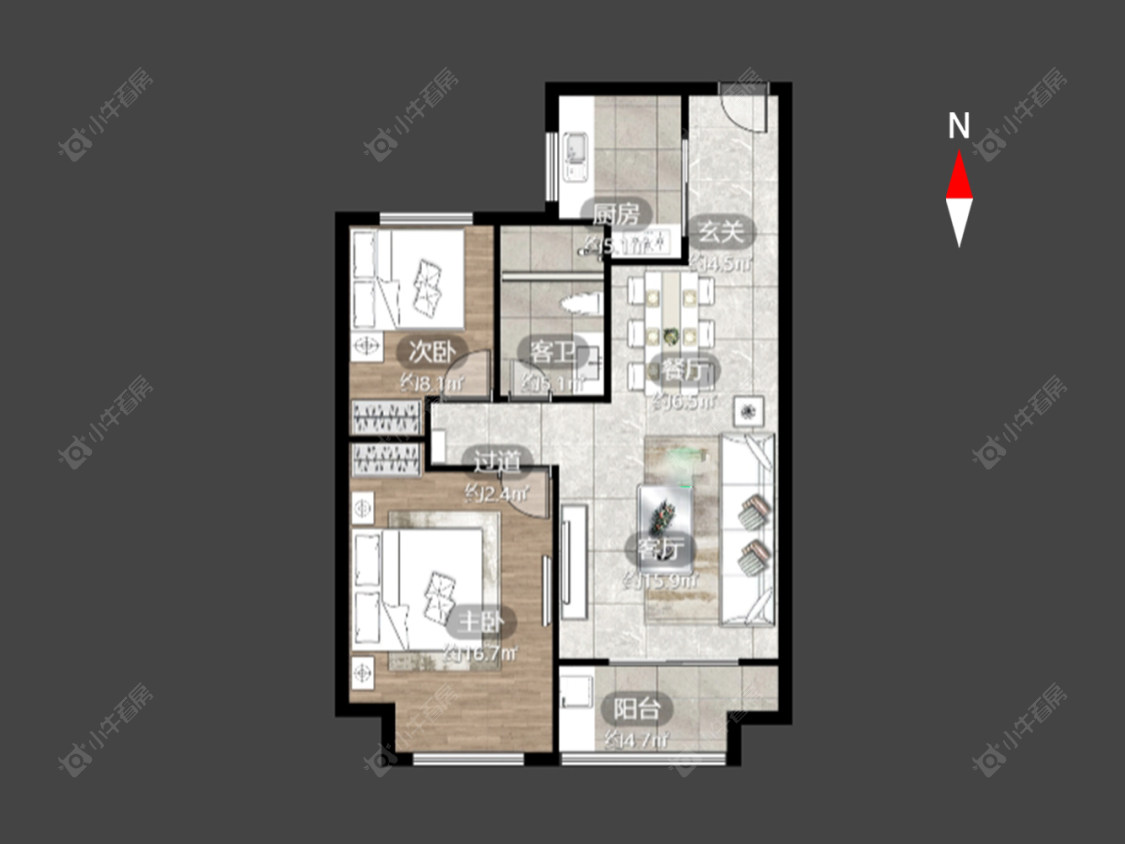 海华花园房源户型图 常州海华花园在售二手房源户型图_小牛看房