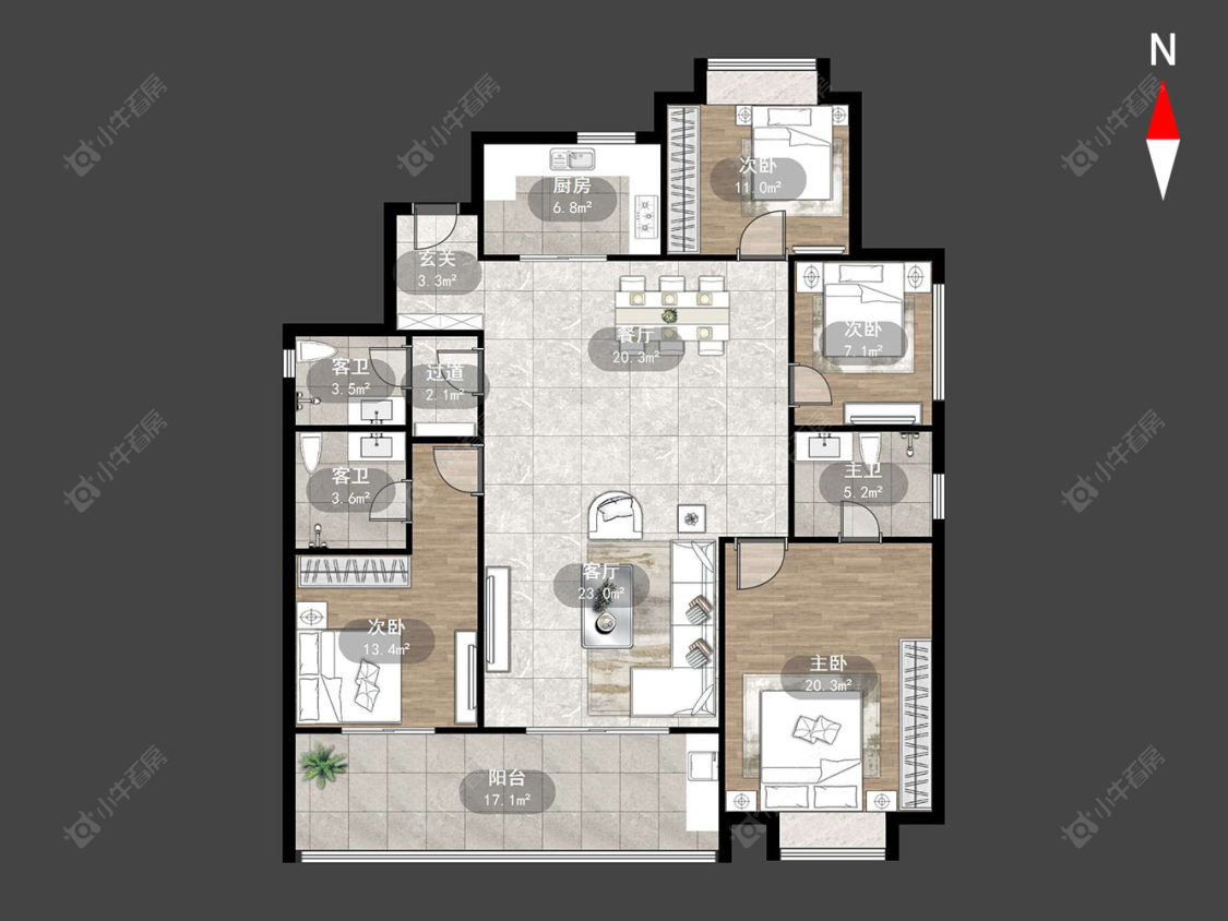 路劲城四期房源户型图 常州路劲城四期在售二手房源户型图_小牛看房