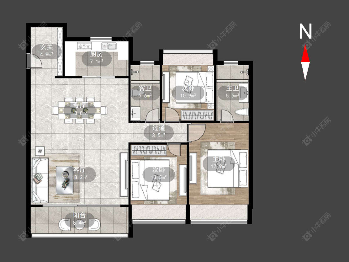 常州保利龙湖景玥府在售二手房源户型图_小牛看房