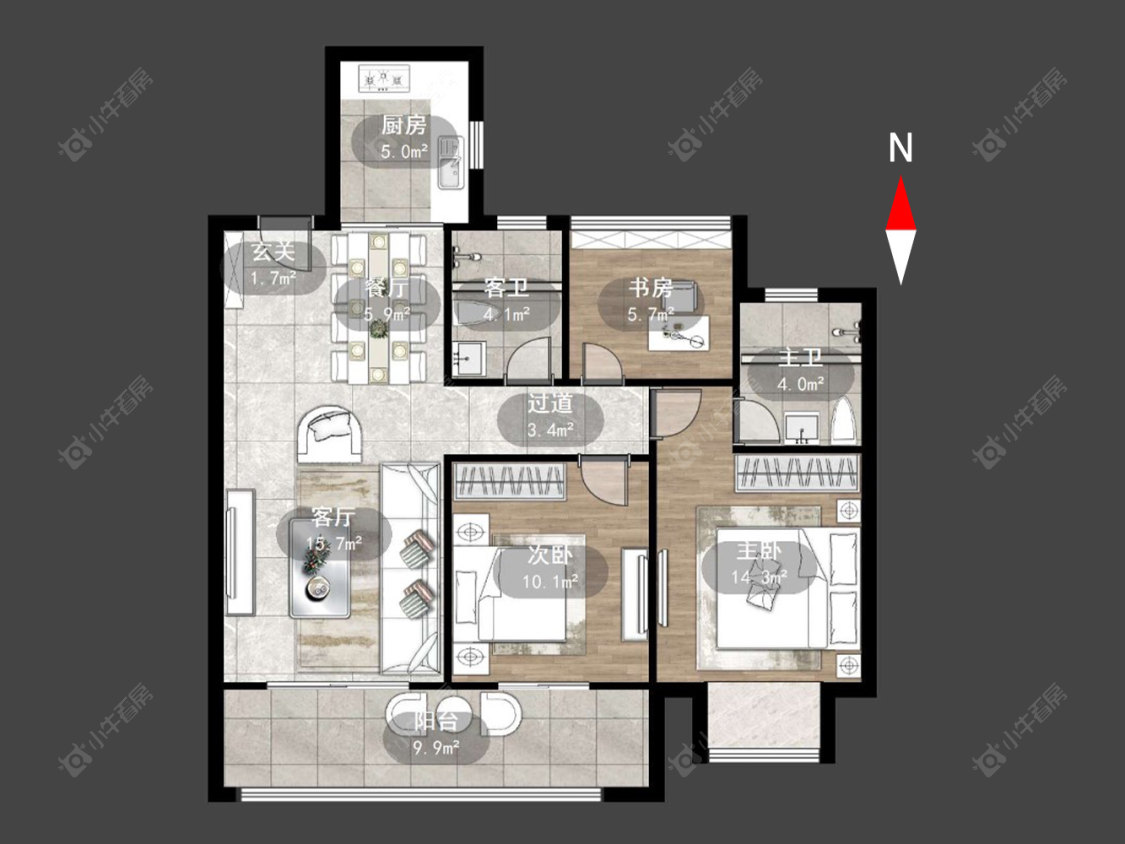 蓝光晶曜房源户型图 常州蓝光晶曜在售二手房源户型图_小牛看房