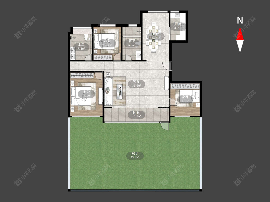 常州万达光语未来一期在售二手房源户型图_小牛看房