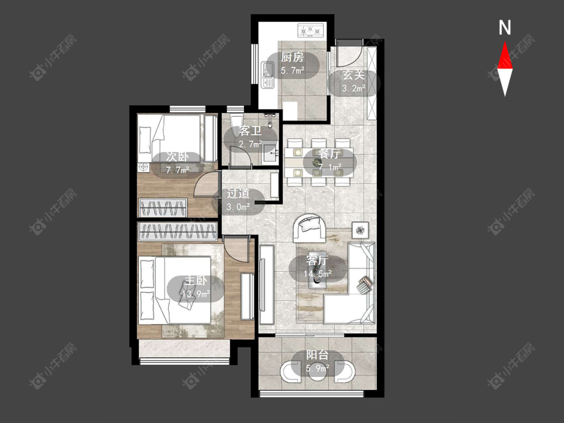 常州紫霞花苑在售二手房源户型图_小牛看房