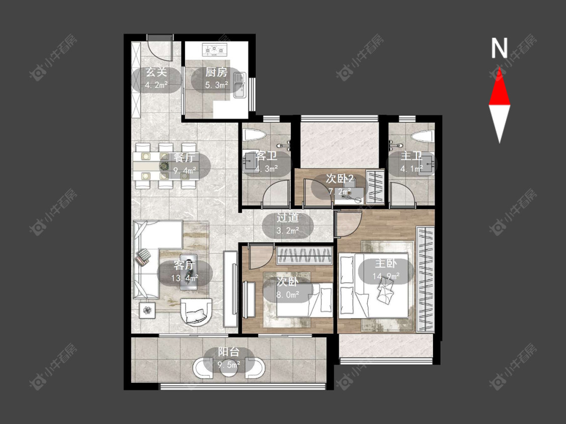 常州碧桂园翡丽都会在售二手房源户型图_小牛看房