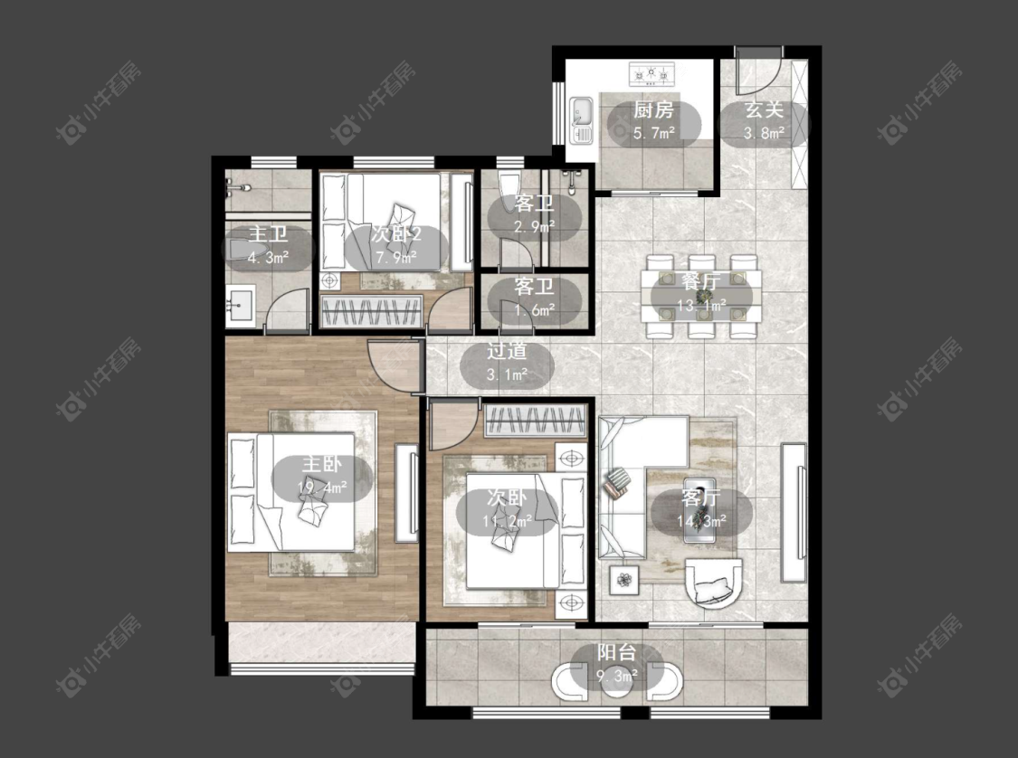 常州百馨西苑六期在售二手房源户型图_小牛看房