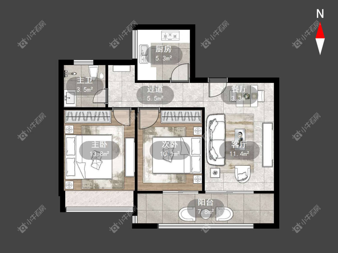 常州泰村花园在租房源户型图_小牛看房