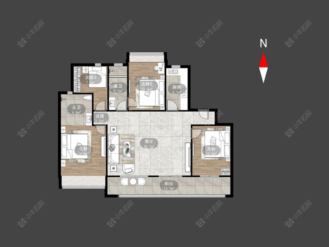 龙湖景粼天著房源户型图 常州龙湖景粼天著在售二手房源户型图_小牛看房