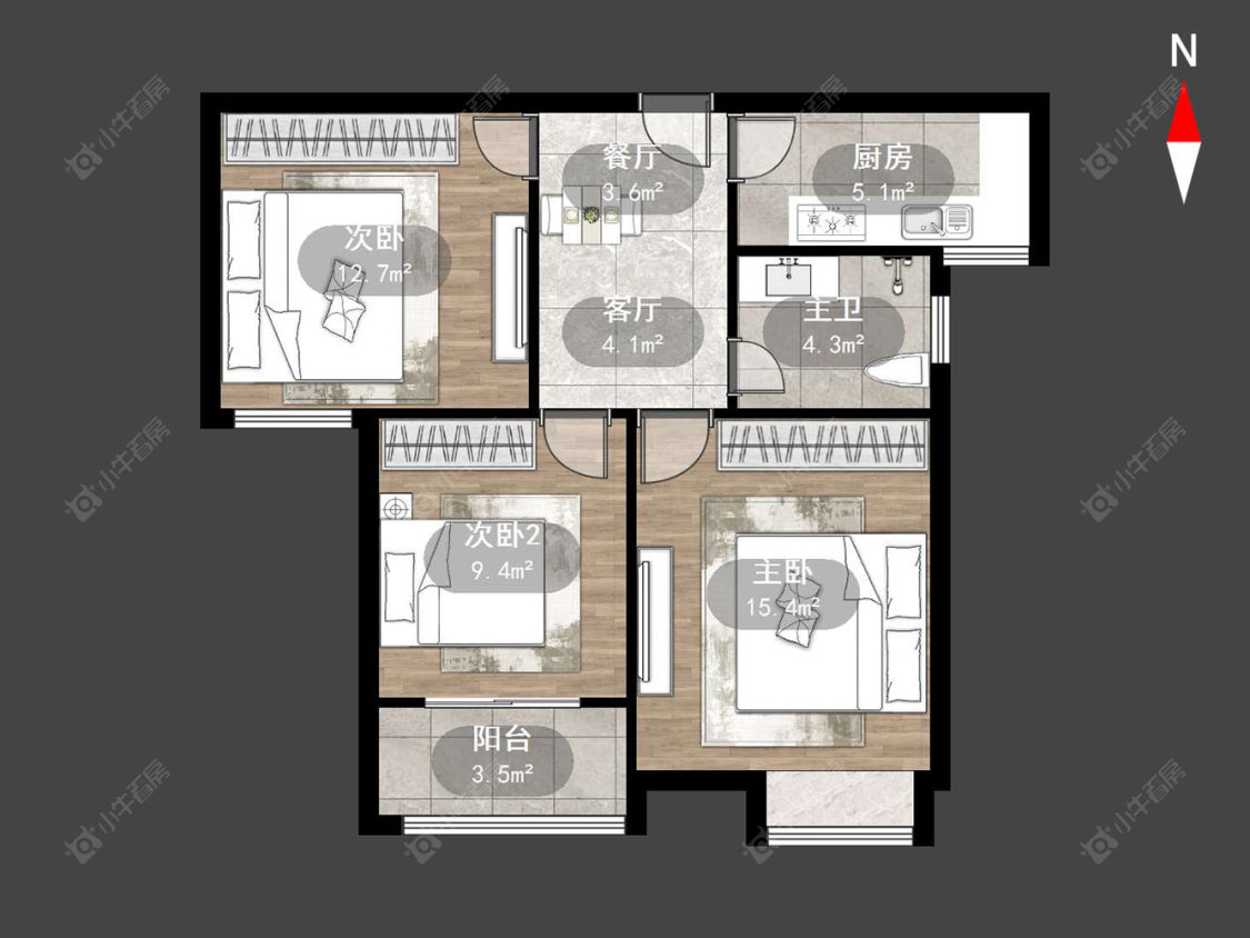 松涛苑房源户型图 常州松涛苑在售二手房源户型图_小牛看房