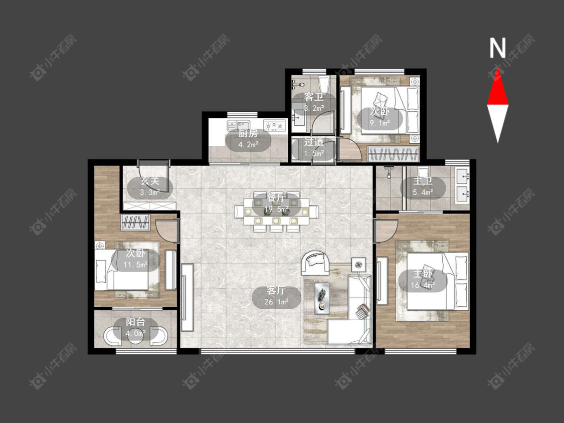 常州嘉宏一江风华在售二手房源户型图_小牛看房
