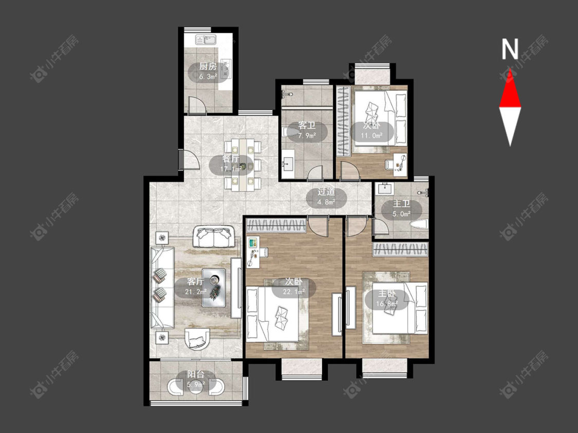 常州长安家园三村在售二手房源户型图_小牛看房