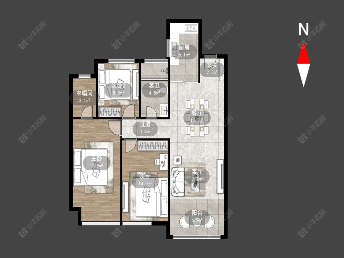 常州中海龙城花园北区在售二手房源户型图_小牛看房