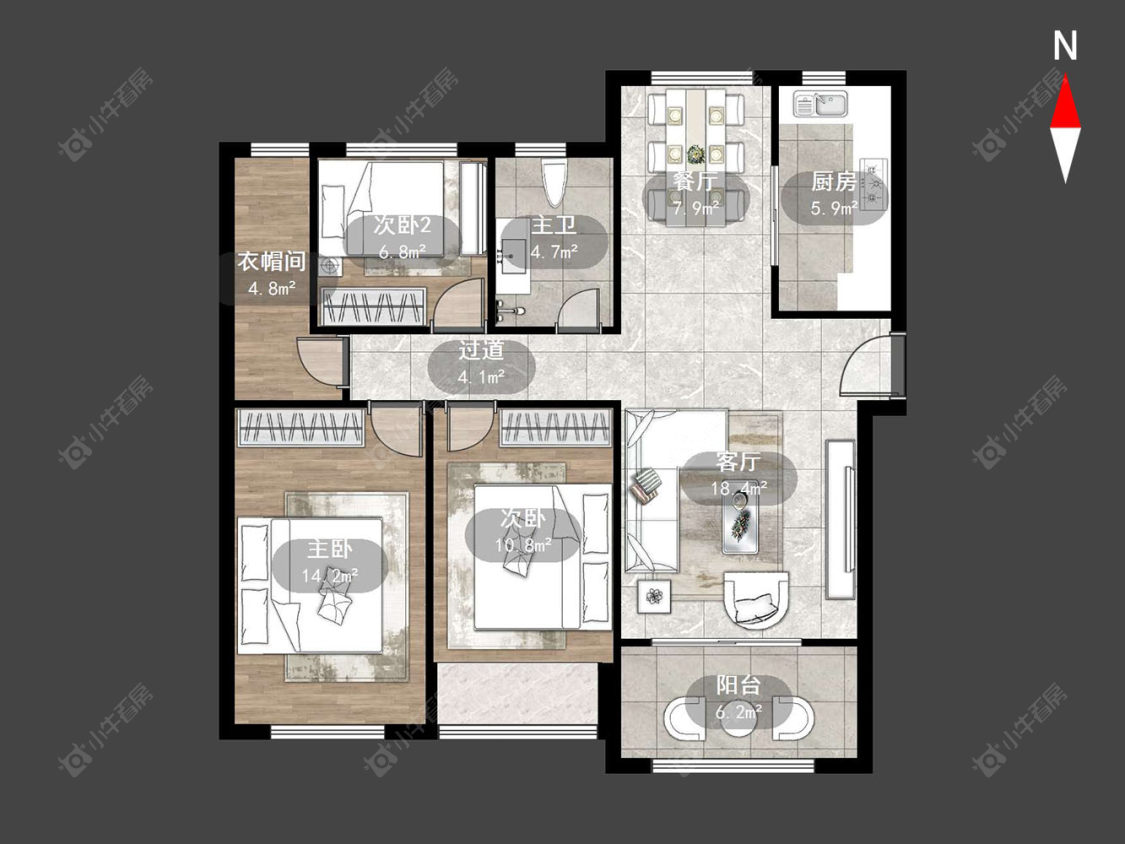 常州雨润城在售二手房源户型图_小牛看房