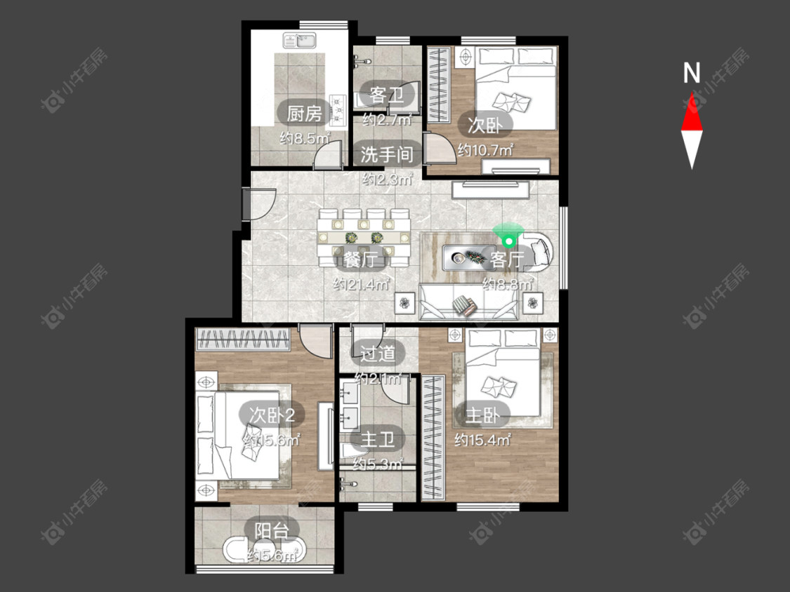 常州龙栖花园在售二手房源户型图_小牛看房