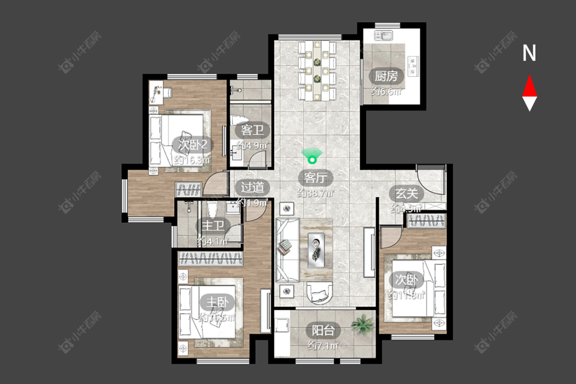 常州万骏金域丹堤在售二手房源户型图_小牛看房