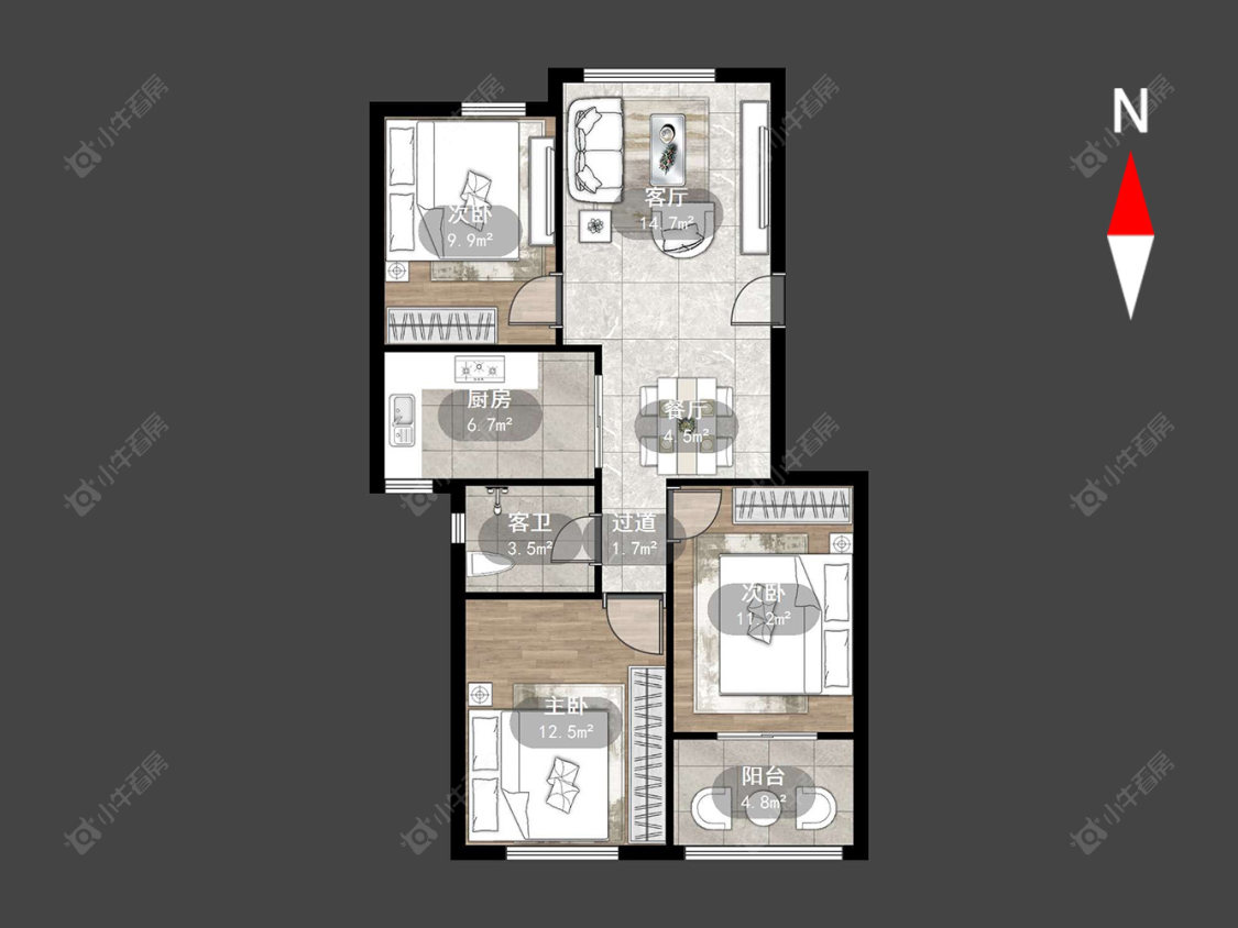 聚盛花园房源户型图 常州聚盛花园在售二手房源户型图_小牛看房