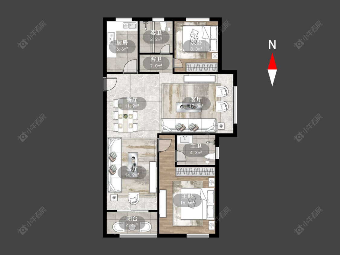 常州新欣嘉园在售二手房源户型图_小牛看房