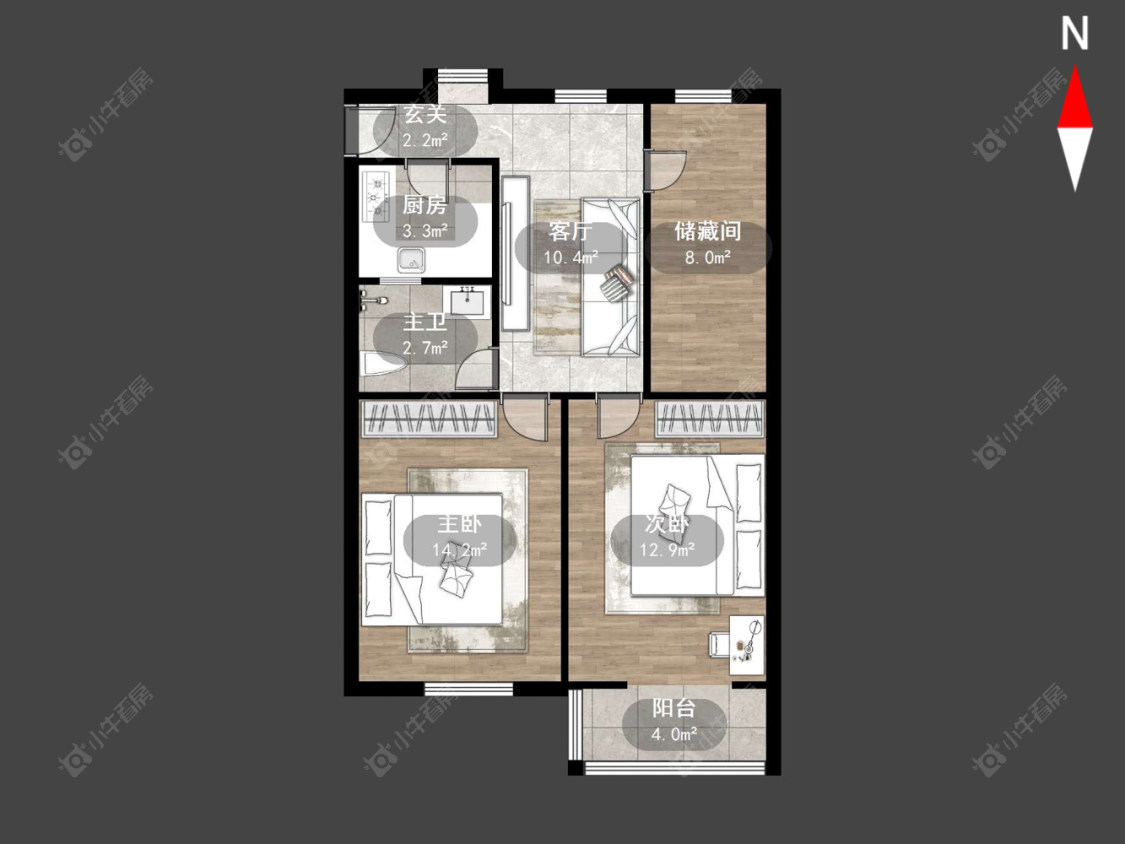 常州龙船浜新村在售二手房源户型图_小牛看房