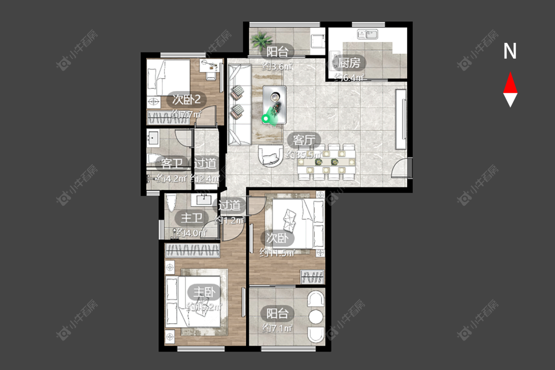 万骏金域丹堤房源户型图 常州万骏金域丹堤在售二手房源户型图_小牛看房