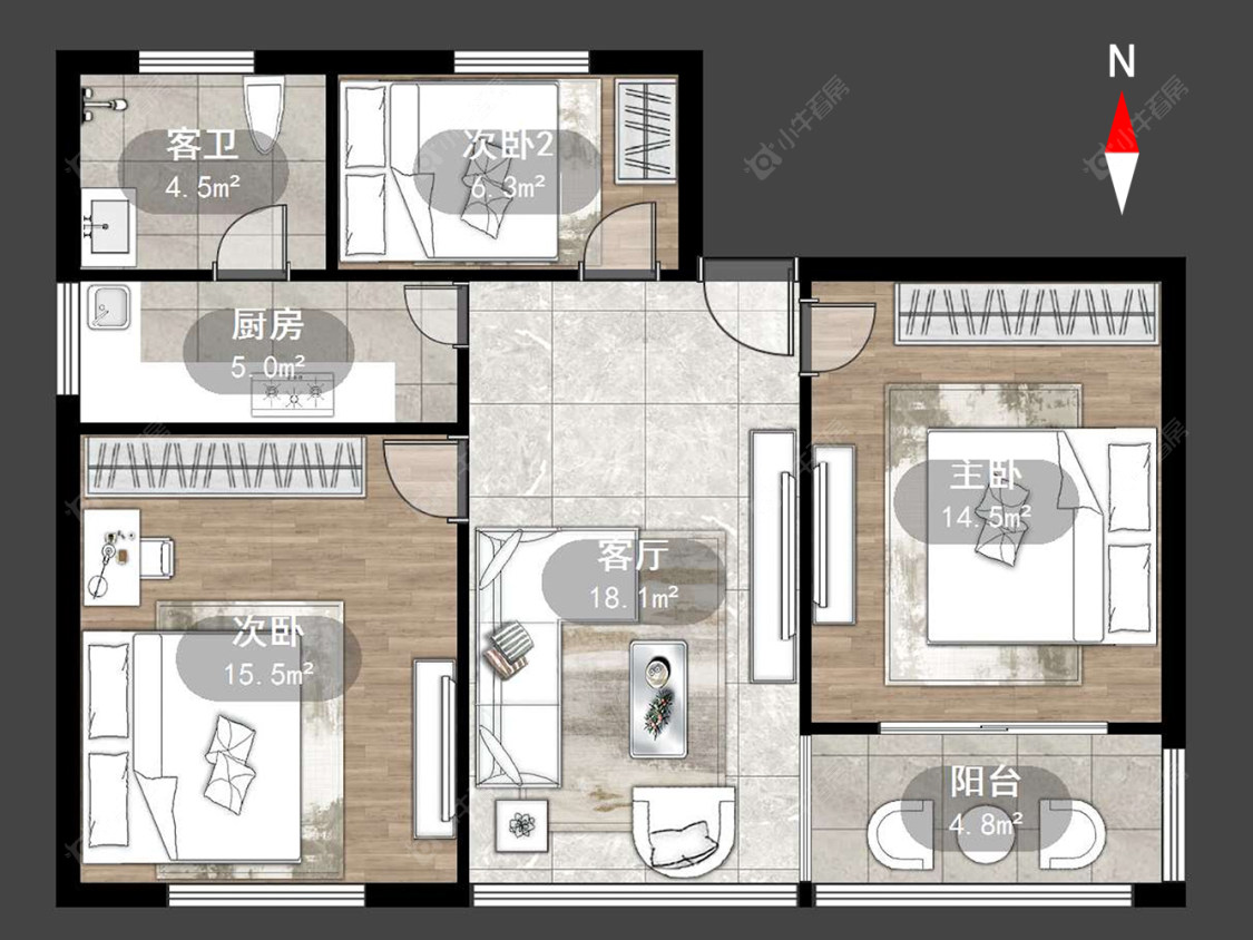 常州电讯宿舍在售二手房源户型图_小牛看房