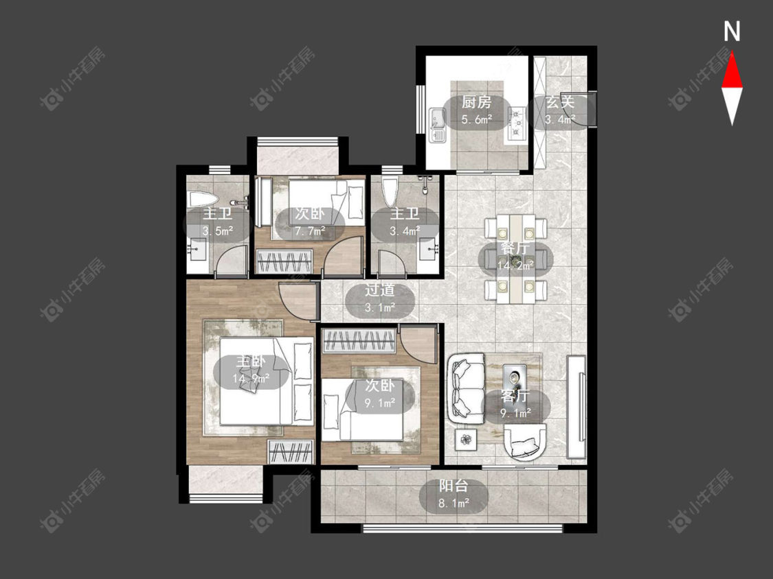 常州桃李东方在售二手房源户型图_小牛看房