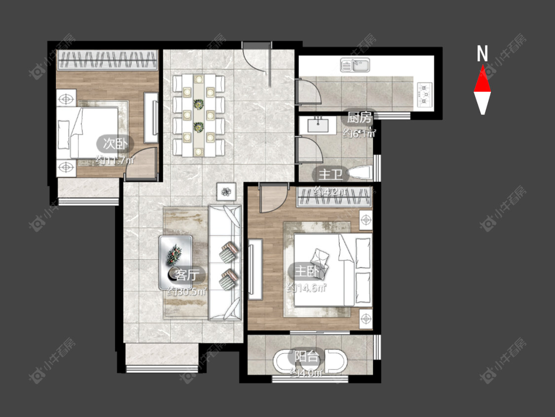 常州高成天鹅湖在售二手房源户型图_小牛看房