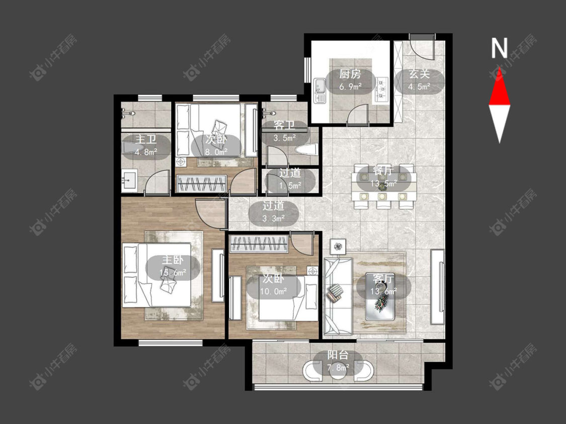 常州观湖名轩在售二手房源户型图_小牛看房