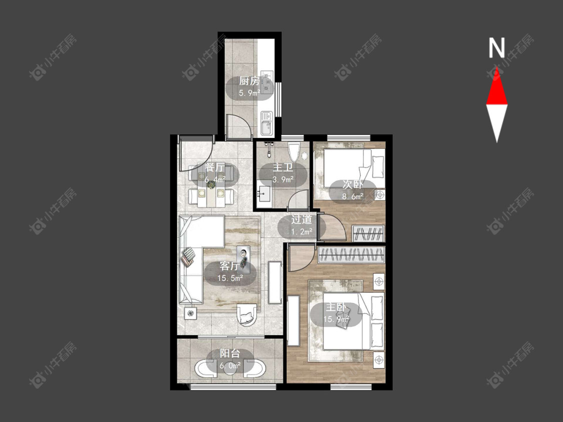 常州金牛里在售二手房源户型图_小牛看房
