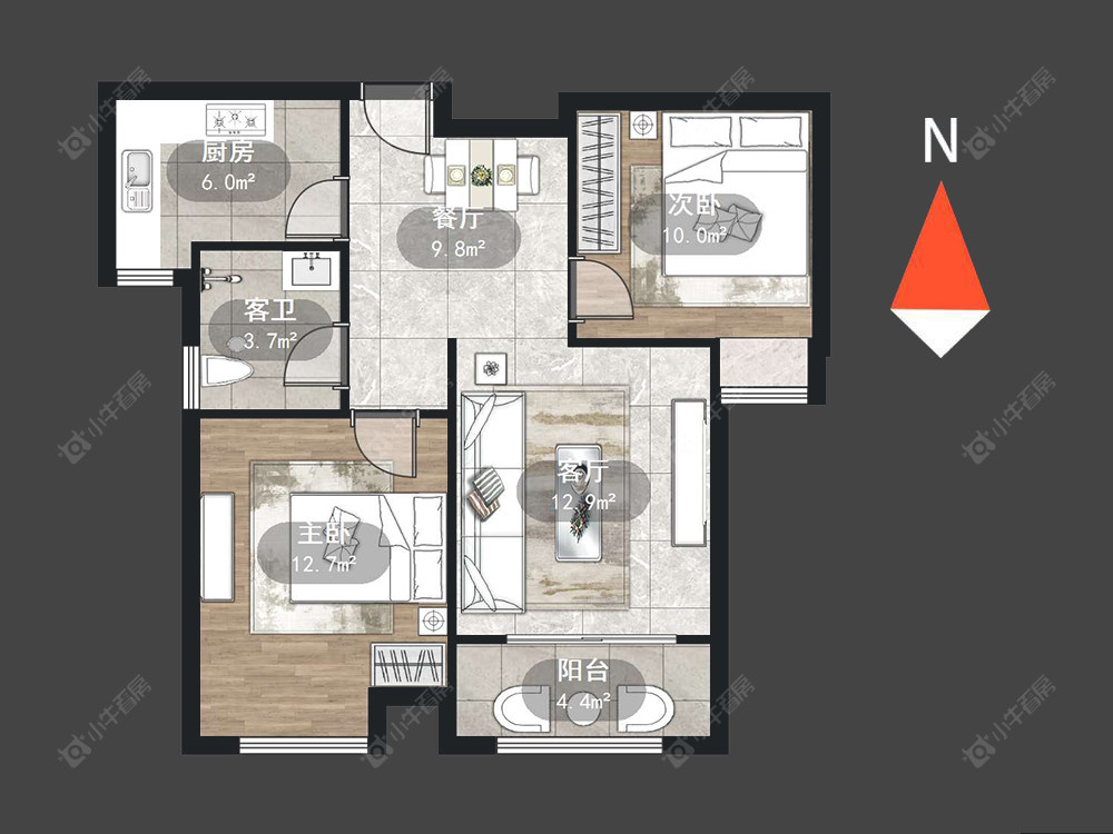 常州邹区泰富嘉园二期在售二手房源户型图_小牛看房