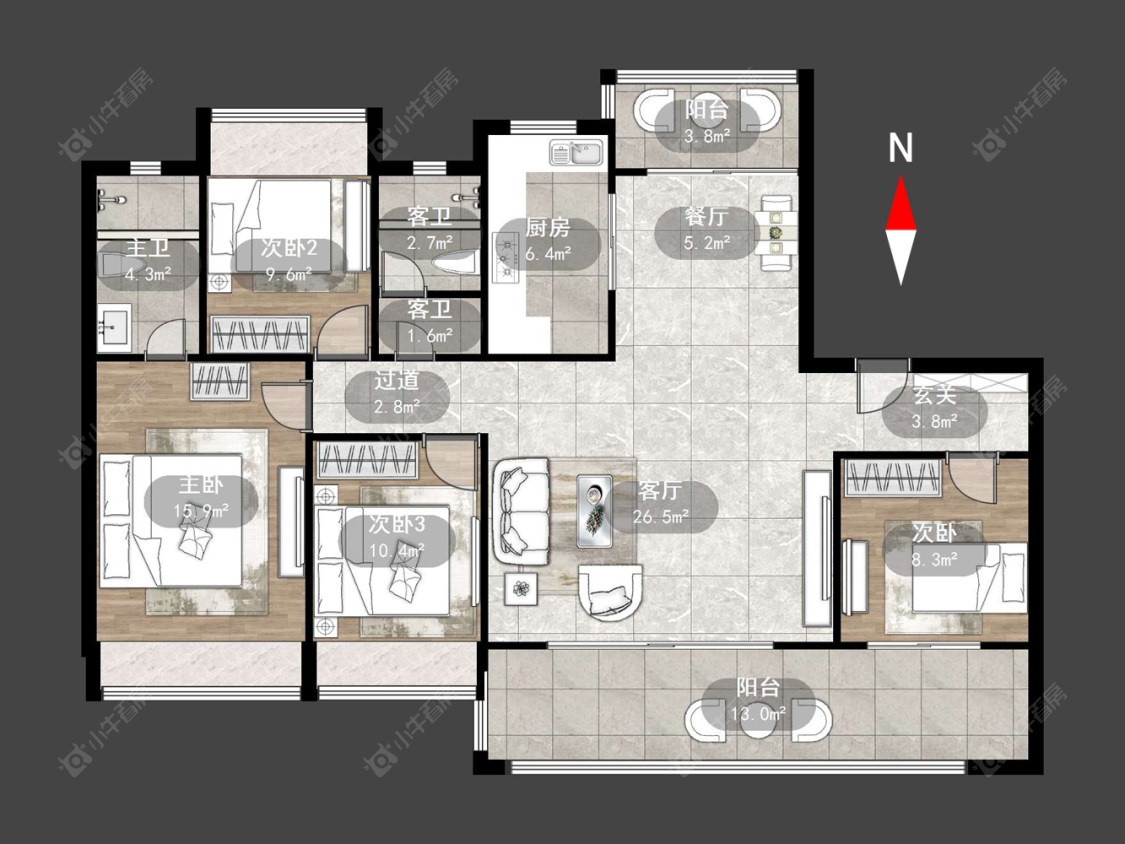 常州碧桂园碧玥和鸣在售二手房源户型图_小牛看房
