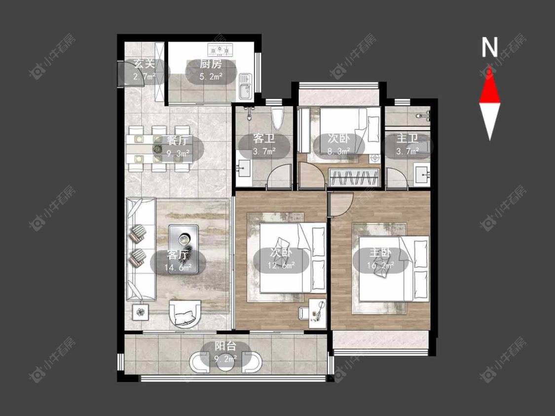 常州华盛品樾公馆在售二手房源户型图_小牛看房