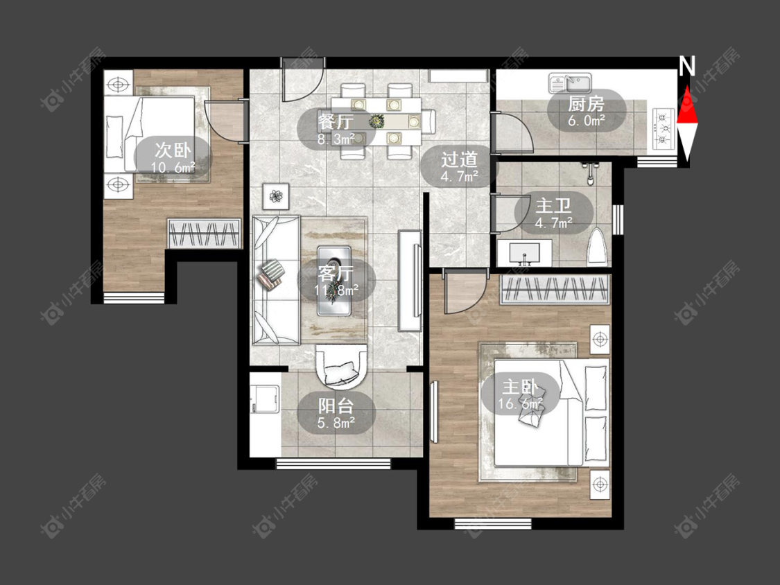 常州天逸城北区在售二手房源户型图_小牛看房