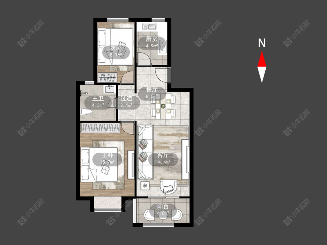 常州新闸花苑在售二手房源户型图_小牛看房